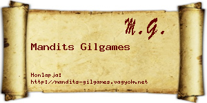 Mandits Gilgames névjegykártya